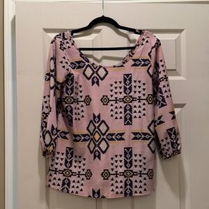Multicolor Blouse with Bow in Back